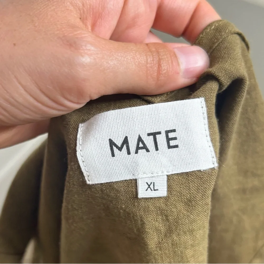 NWT MATE The Label 100% Linen Camisole Tank Top Green Size XL